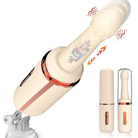 Cây Massage Cao Cấp Sex Machine, Rung Nhiều Tần Số, Thụt, Nhiệt Độ và Đế Dán Tường