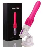 Cây Massage Vibrator Telescopic - Nhiều Chế Độ Rung Thụt, Nhiệt Độ, Có Đế Hít Tường, Điều Khiển Từ Xa, Sạc Điện
