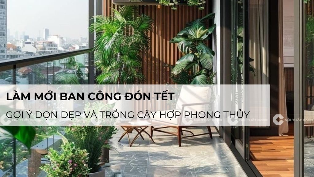 Làm mới ban công đón Tết: Gợi ý dọn dẹp và trồng cây hợp phong thủy