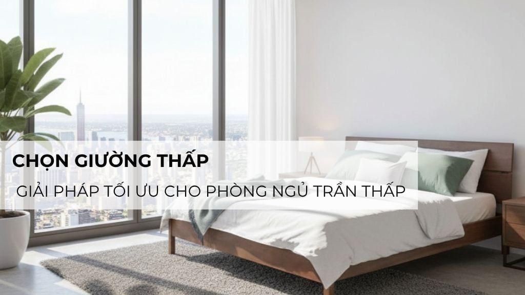 Chọn giường thấp – Giải pháp tối ưu cho phòng ngủ trần thấp