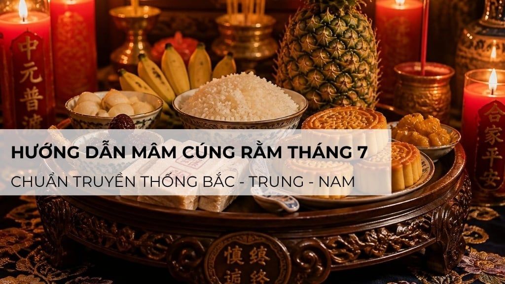 Hướng dẫn mâm cúng rằm tháng 7 chuẩn truyền thống Bắc - Trung - Nam