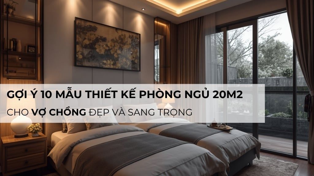 Gợi ý 10 mẫu thiết kế phòng ngủ 20m2 cho vợ chồng đẹp và sang trọng