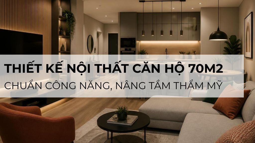 Thiết kế nội thất căn hộ 70m2 chuẩn công năng, nâng tầm thẩm mỹ