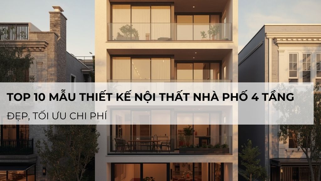 Top 10 mẫu thiết kế nội thất nhà phố 4 tầng đẹp, tối ưu chi phí