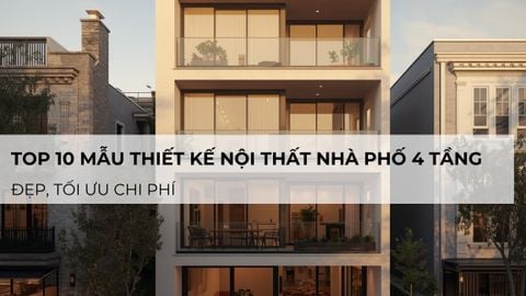 Top 10 mẫu thiết kế nội thất nhà phố 4 tầng đẹp, tối ưu chi phí