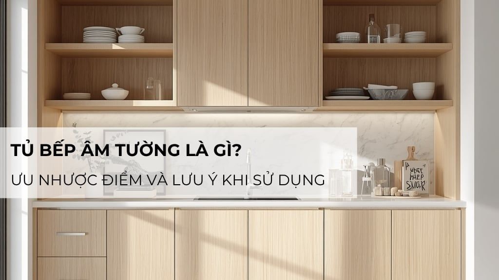 Tủ bếp âm tường là gì? Ưu nhược điểm và lưu ý khi thiết kế và sử dụng