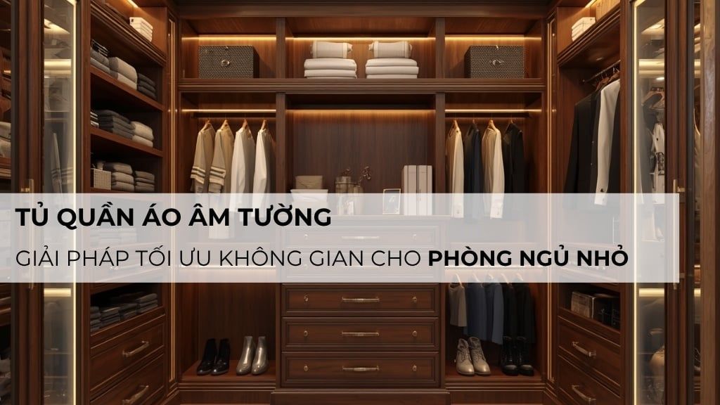 Tủ quần áo âm tường: Giải pháp tối ưu không gian cho phòng ngủ nhỏ