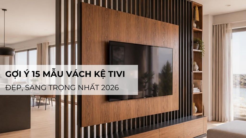 Gợi ý 15 mẫu vách kệ tivi đẹp, sang trọng nhất 2026