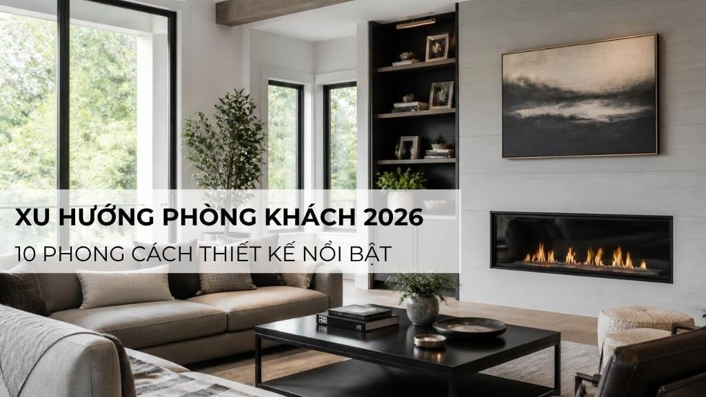Xu hướng phòng khách 2026: 10 phong cách thiết kế nổi bật