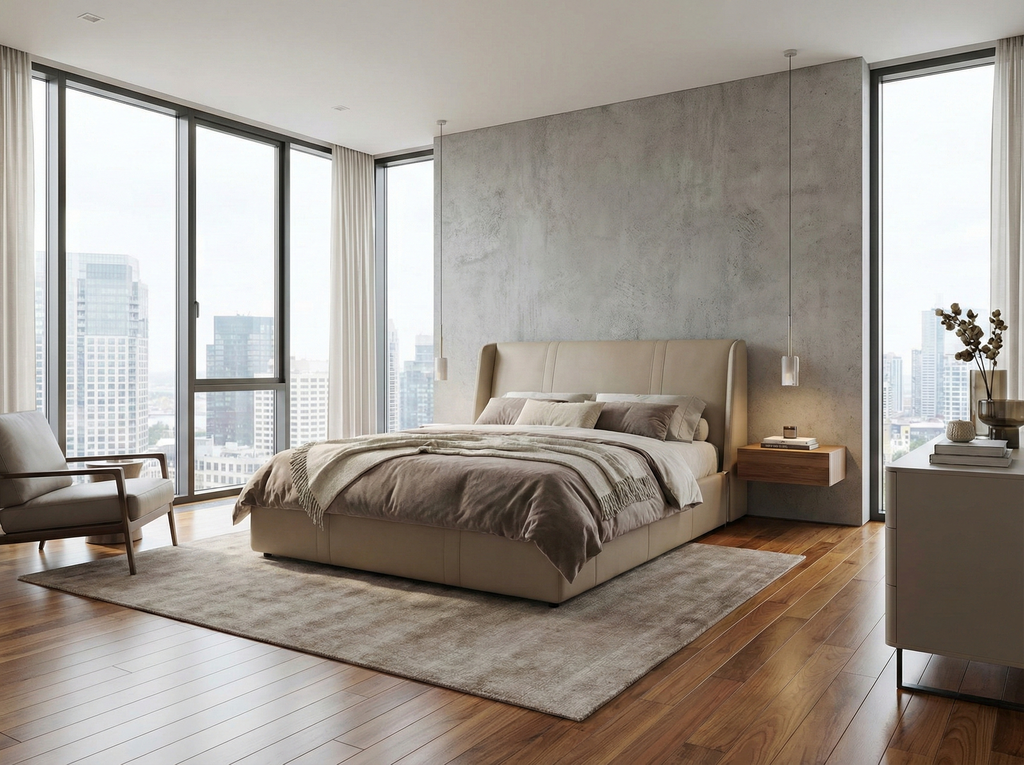 giường bọc da blink