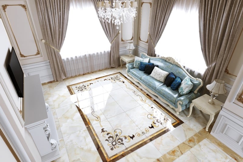 Gạch viền trong không gian lớn