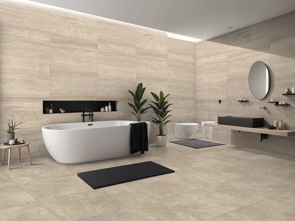 gạch Neo travertino Natural phối cảnh