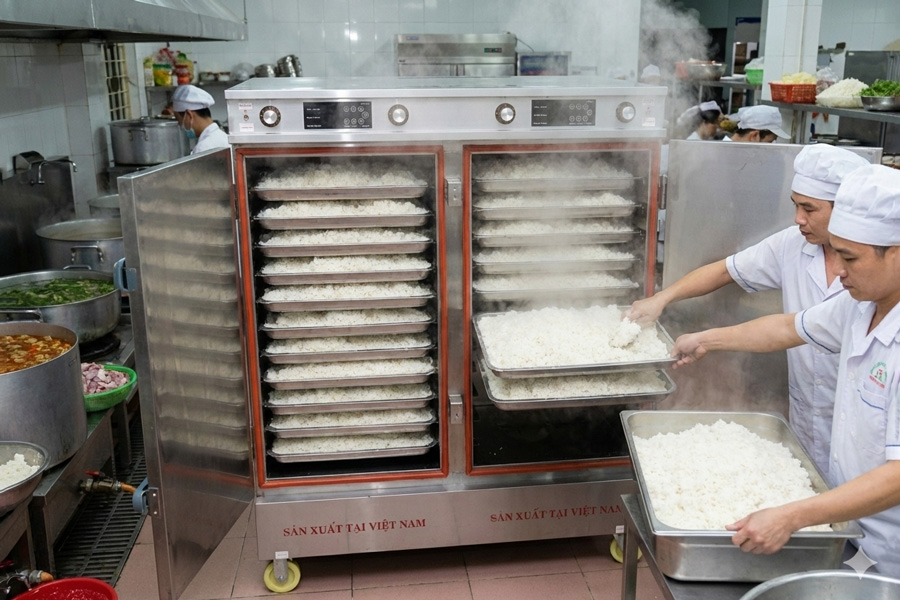 tủ cơm công nghiệp 24 khay Thái Long