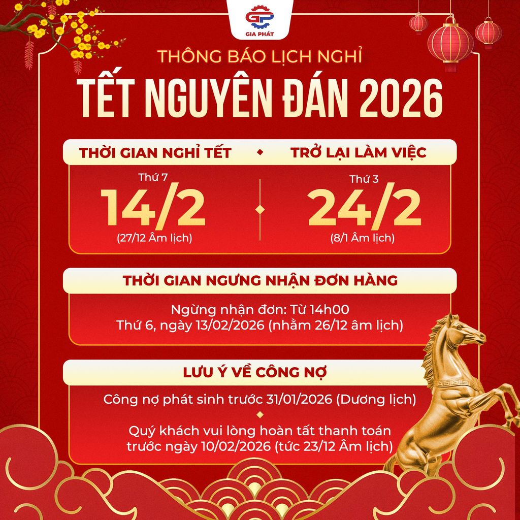 THÔNG BÁO LỊCH NGHỈ TẾT NGUYÊN ĐÁN BÍNH NGỌ 2026