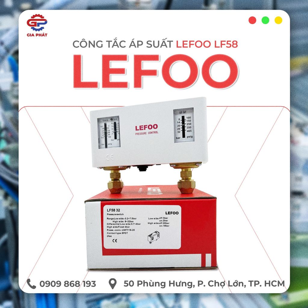 RƠ LE LEFOO LF58 – CÔNG TẮC ÁP SUẤT ĐÔI CHO HỆ THỐNG LẠNH, HƠI VÀ NƯỚC