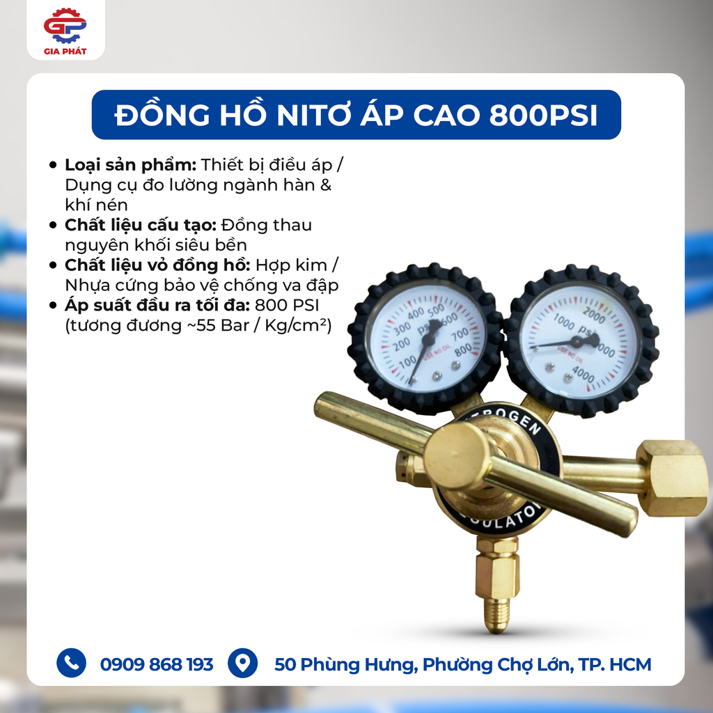ĐỒNG HỒ NITƠ ÁP CAO 800PSI