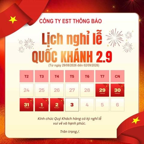 EST- THÔNG BÁO LỊCH NGHỈ LỄ QUỐC KHÁNH 02-09-2026