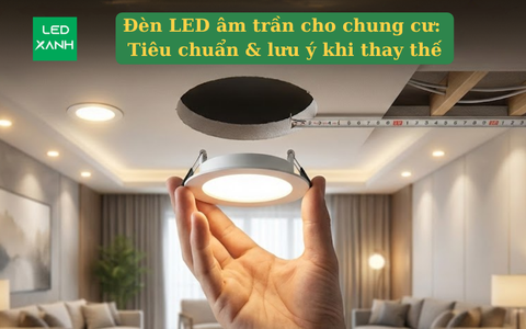 Đèn LED âm trần cho chung cư: Tiêu chuẩn & lưu ý khi thay thế