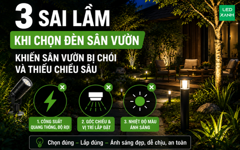 3 sai lầm phổ biến khi tự thiết kế đèn sân vườn khiến không gian bị chói mắt