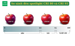 So sánh đèn spotlight CRI 80 và CRI 95