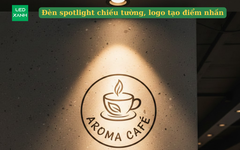 Đèn spotlight chiếu tường, logo tạo điểm nhấn