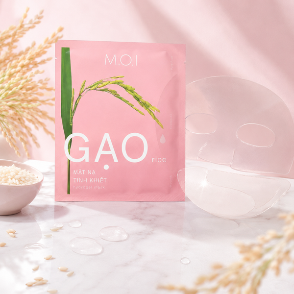 Mặt Nạ Gạo Hydrogel DA BY M.O.I: Review da căng mọng sáng mịn