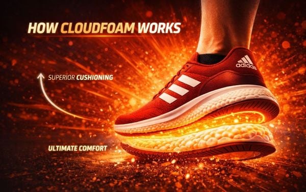 Lớp đệm giữa adidas Cloudfoam mô phỏng cấu trúc êm ái giúp nâng đỡ lòng bàn chân 2