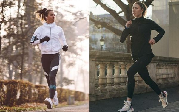 Phối đồ chạy bộ nữ với quần legging và áo khoác