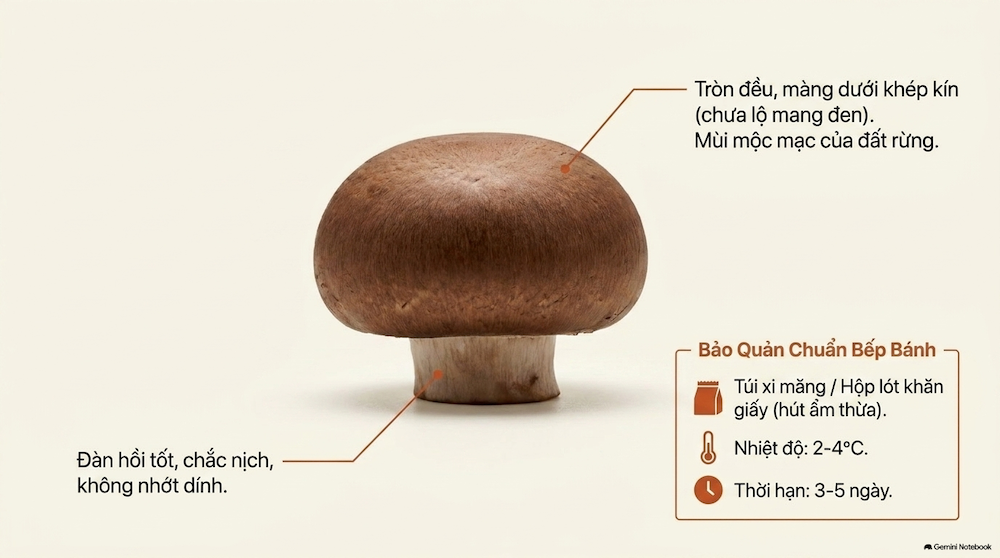 Mẹo chọn nấm tươi ngon và cách bảo quản chuẩn bếp bánh