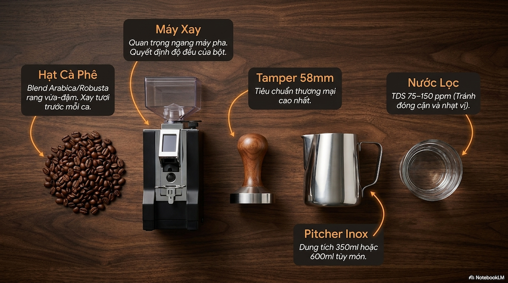 Công thức pha cà phê bằng máy: 15 món chuẩn cho quán nhỏ