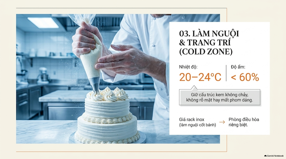 Khu vực làm nguội và trang trí bánh (Khu Lạnh - Cold Zone)