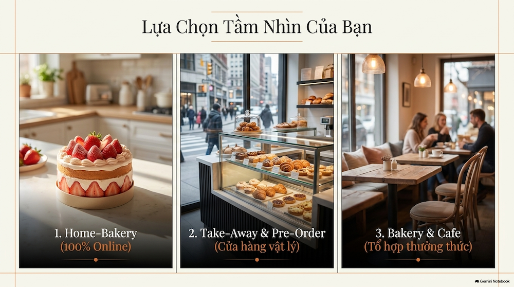 Ba mô hình kinh doanh tiệm bánh kem phổ biến hiện nay