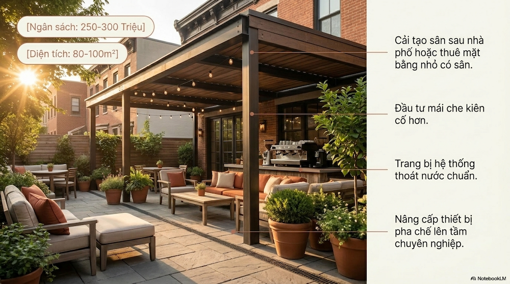 Setup Quán Cafe Sân Vườn Từ A-Z: Chi Phí, Thiết Kế, Vận Hành
