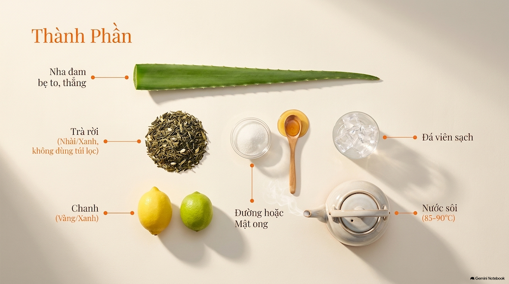 Hướng Dẫn Chi Tiết Trà Chanh Nha Đam Chuẩn Vị Quán