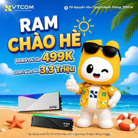 RAM DDR4 từ 499K – DDR5 giảm đến 3,3 triệu đồng