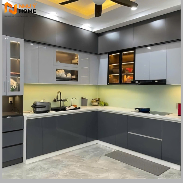 Mẩu tủ bếp nhựa acrylic đẹp