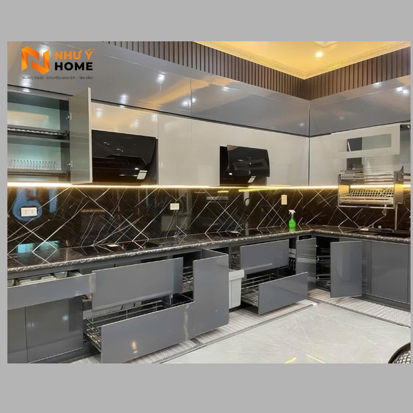 Mẩu tủ bếp nhựa acrylic đẹp