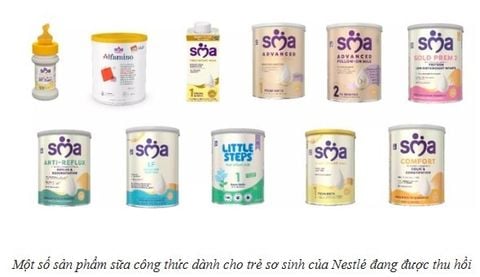 Nestlé thu hồi hàng loạt sản phẩm sữa NAN do nguy cơ ô nhiễm