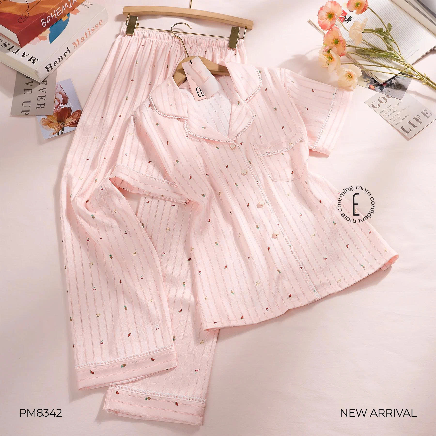 Pijama quần dài tay ngắn
