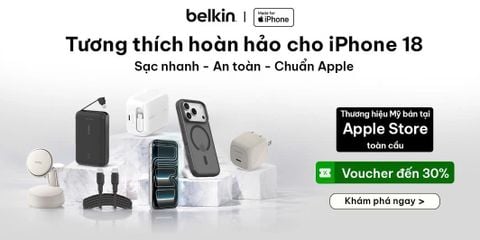 Sắm Sạc iPhone 18 Chuẩn Apple: Chớp Deal Belkin Giảm Đến 50% Tại Wama