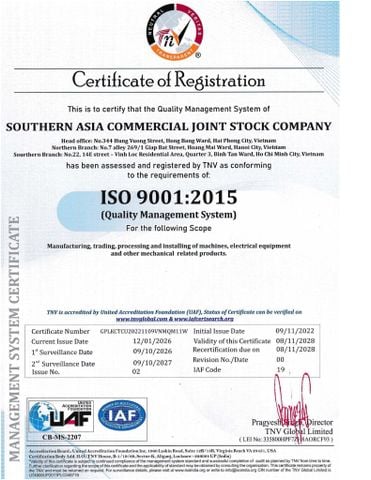 SACOM CONTINUES TO ACHIEVE ISO 9001:2015 CERTIFICATION – AFFIRMING INTERNATIONAL QUALITY STANDARDS