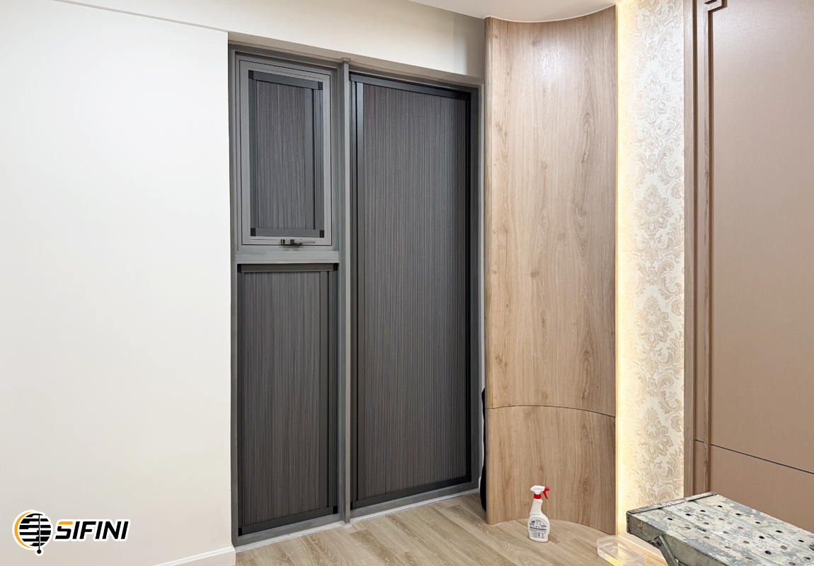 Rèm tổ ong gắn kính