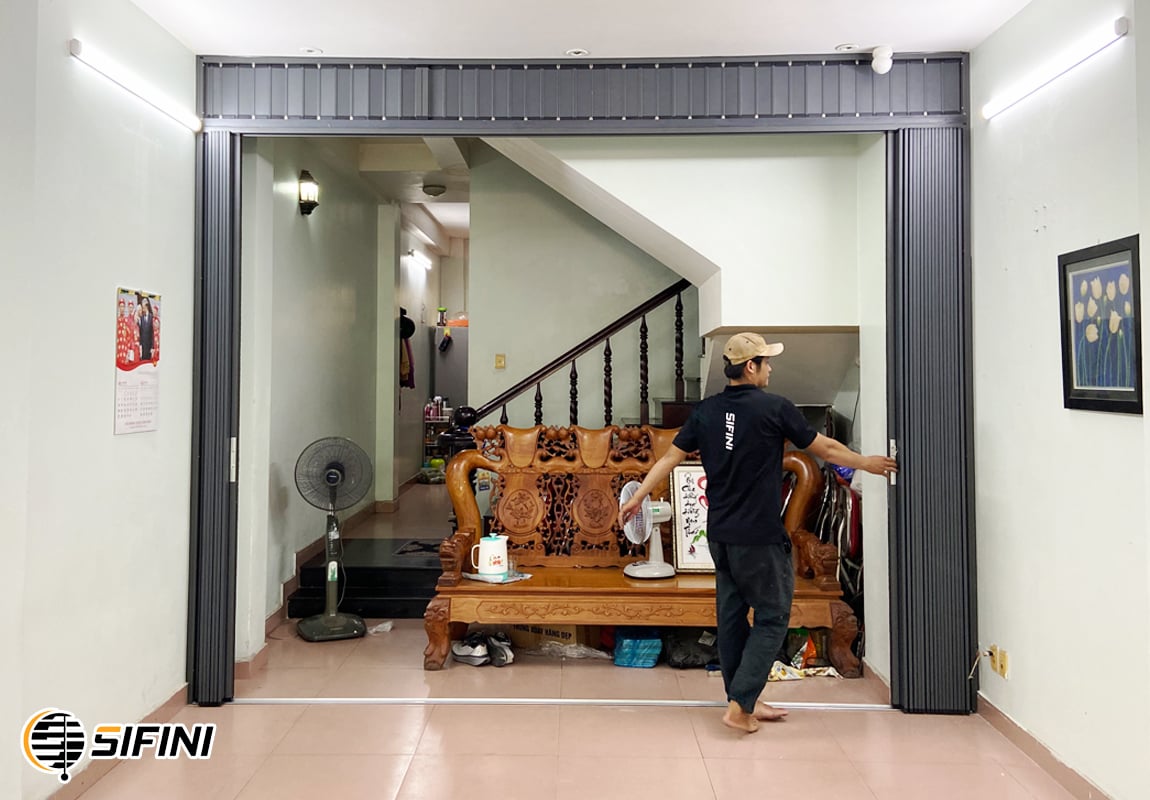 Cửa xếp lá nhôm nguyên tấm