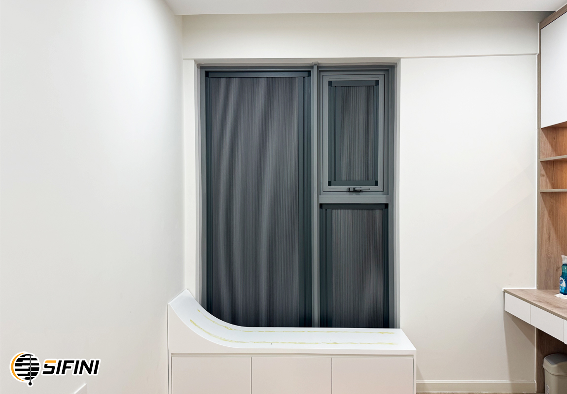 Rèm tổ ong gắn kính