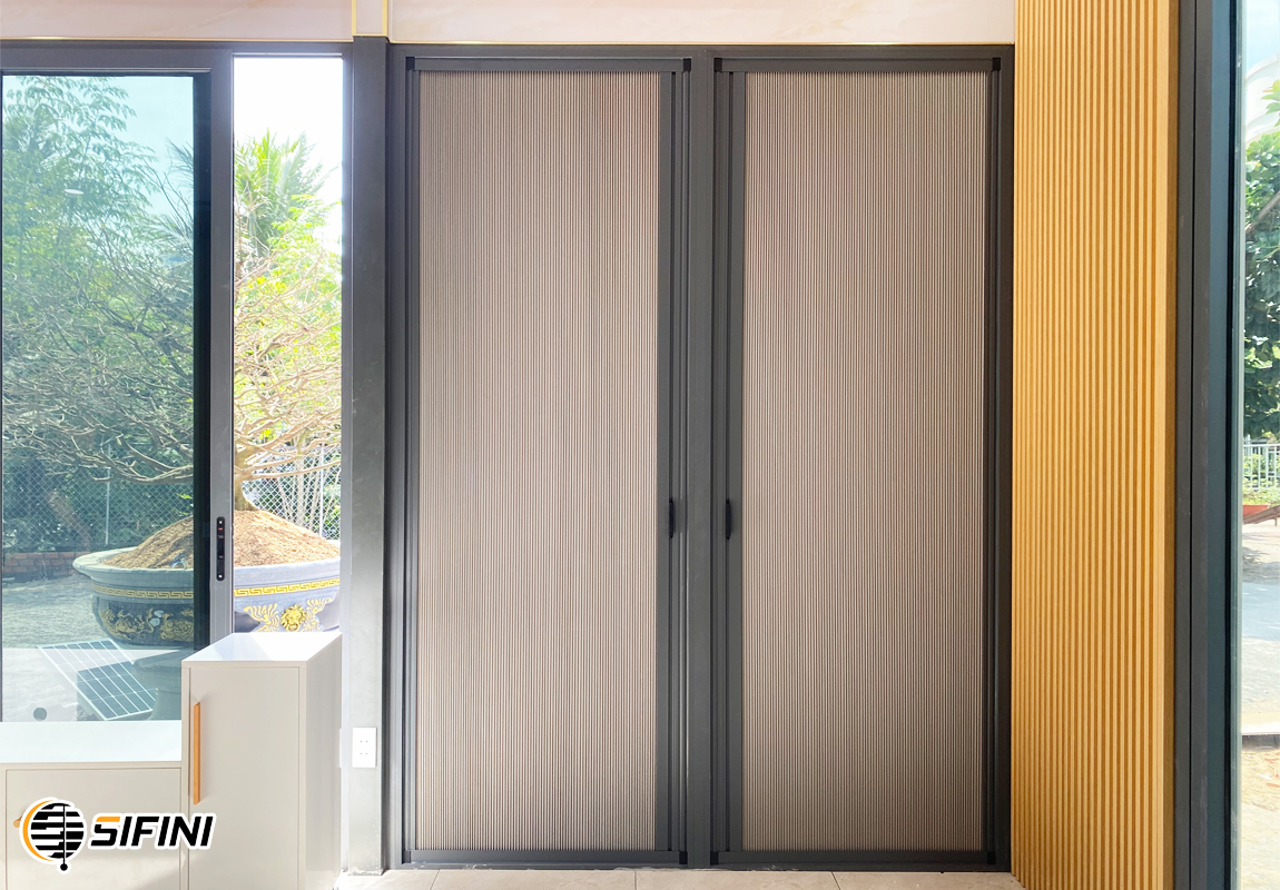 Rèm tổ ong gắn kính