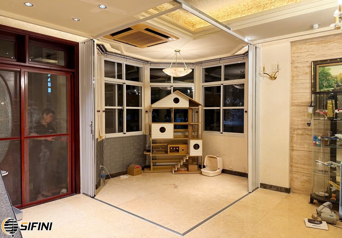 Cửa xếp lá nhôm lưới