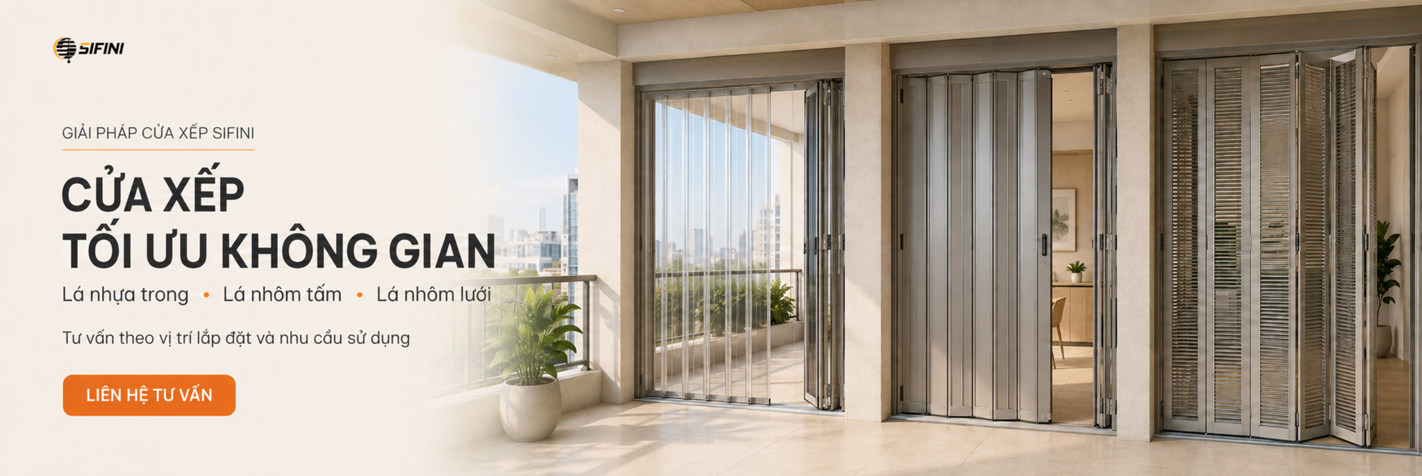 Cửa xếp lá nhôm lưới