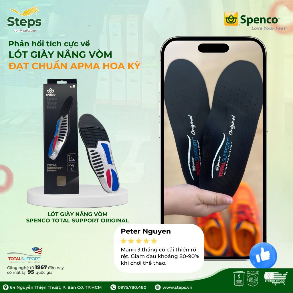 Trải nghiệm thực tế sau 3 tháng sử dụng lót giày nâng vòm STEPS.VN