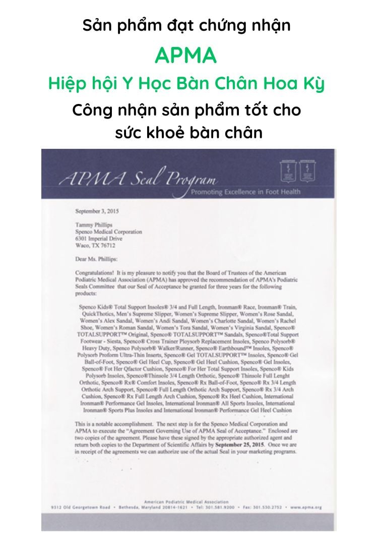 Chứng nhận APMA