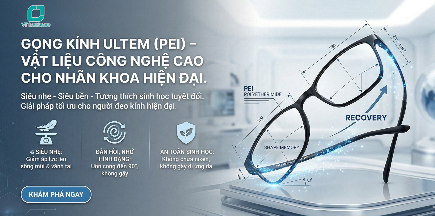 Gọng kính Ultem (PEI) - Vật liệu kỹ thuật cao cấp cho gọng kính hiện đại